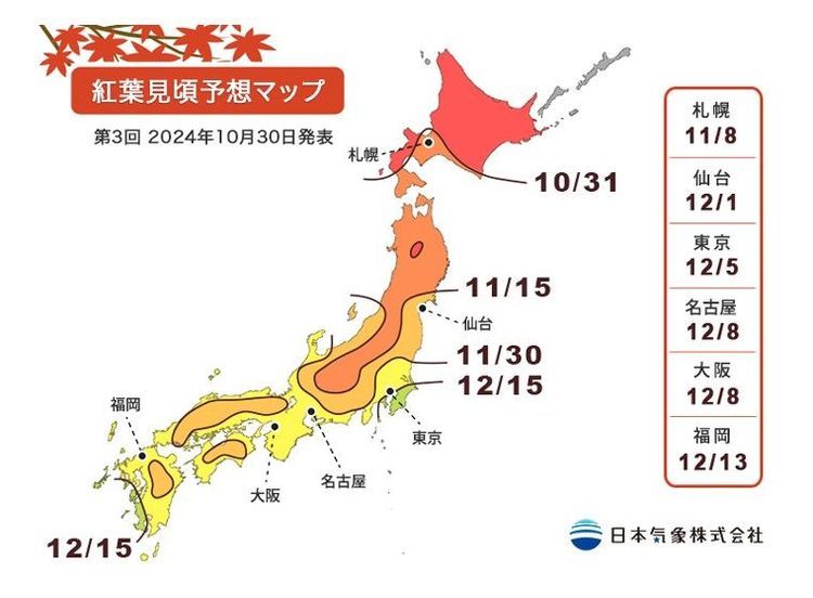 2024 日本賞楓預測 追楓全攻略