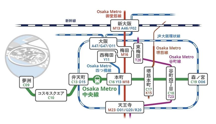 在大阪市區只要選乘大阪METRO中央線即可到達。.jpg