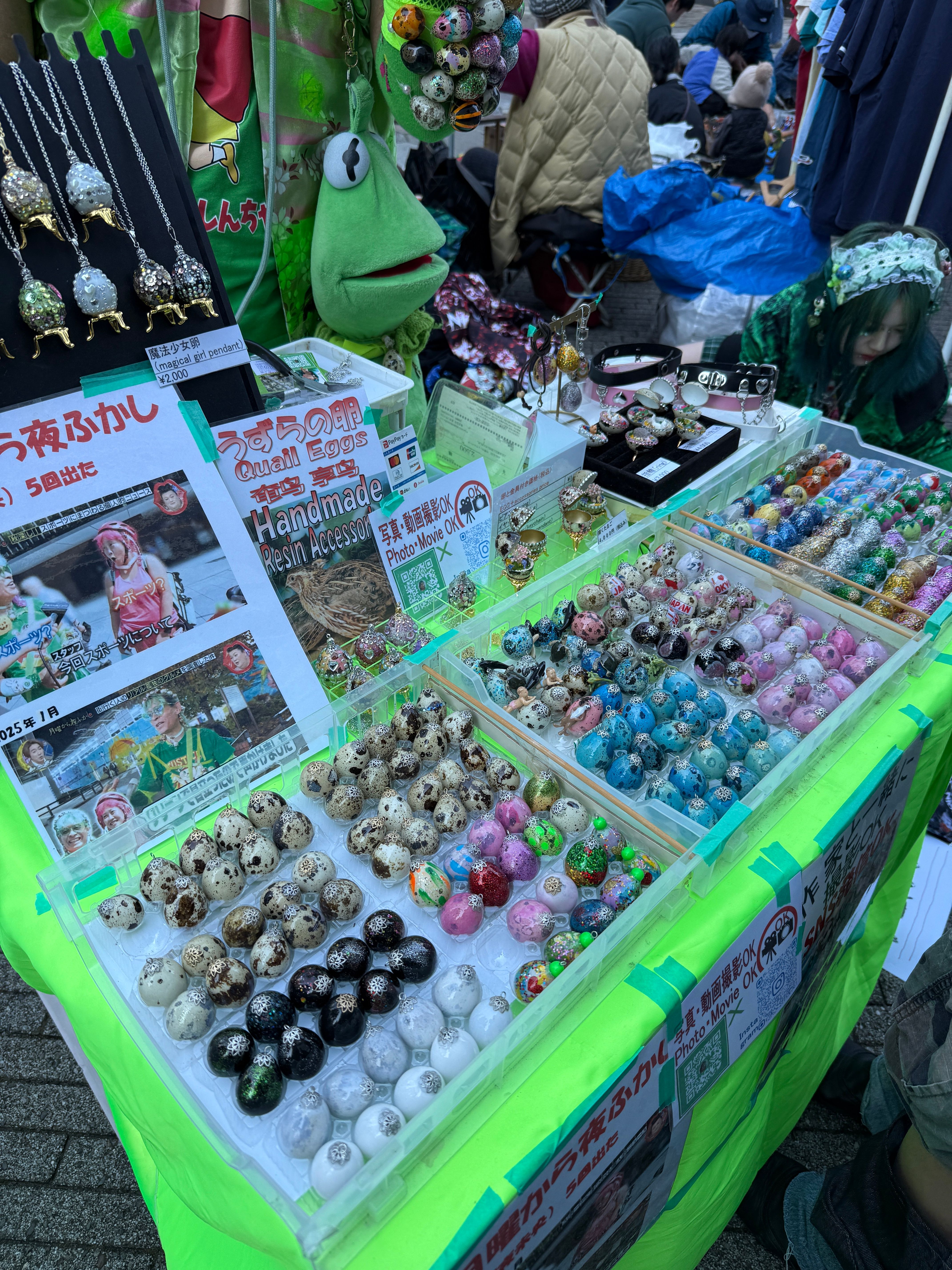 「こけっぴ」手製各種精緻的鵪鶉蛋飾物.JPG
